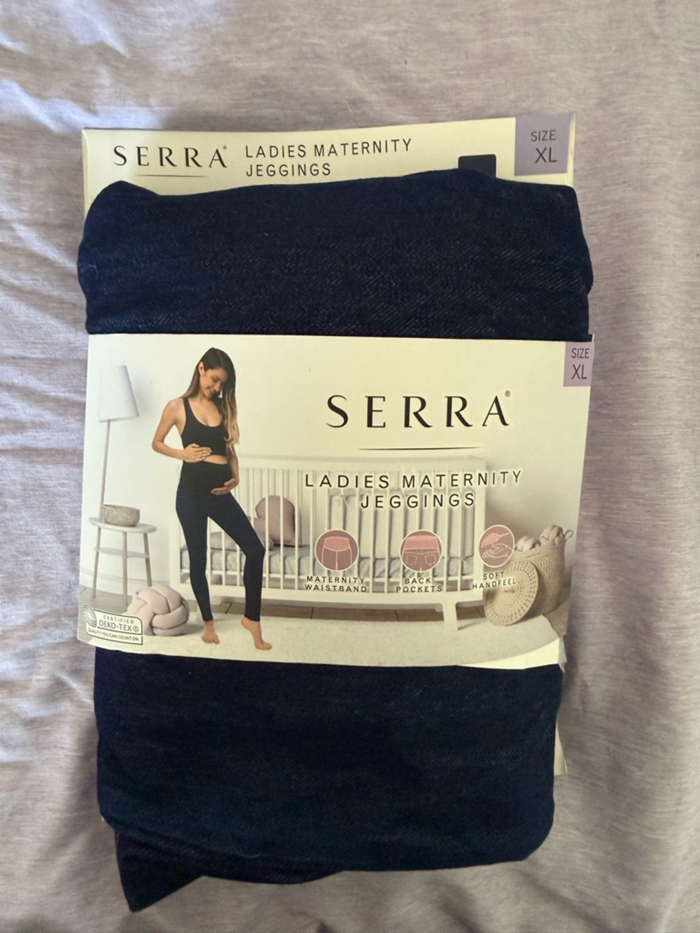 Serra Maternity Jeggings in Dark Blue Denim